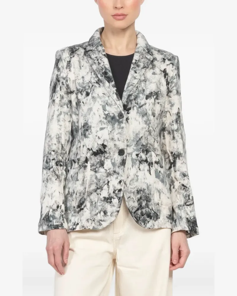 Avant Toi printed button-fastening blazer - Nude Nude