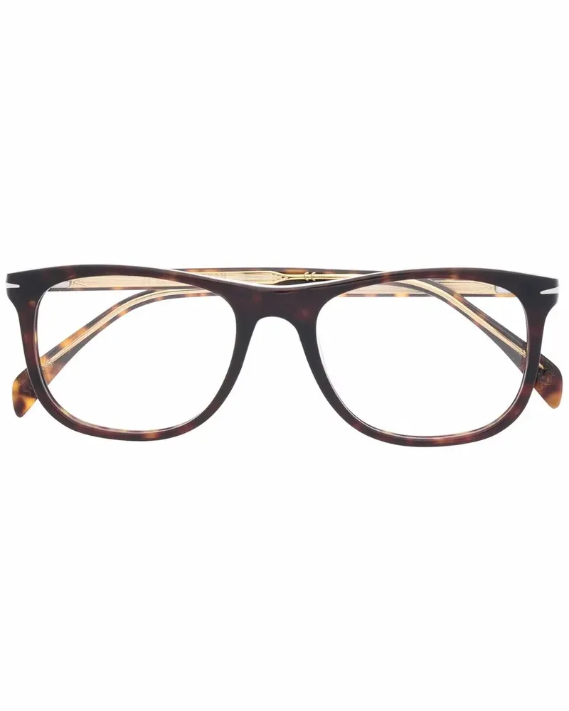 EYEWEAR by DAVID BECKHAM Eckige Brille in Schildpattoptik - Braun Braun