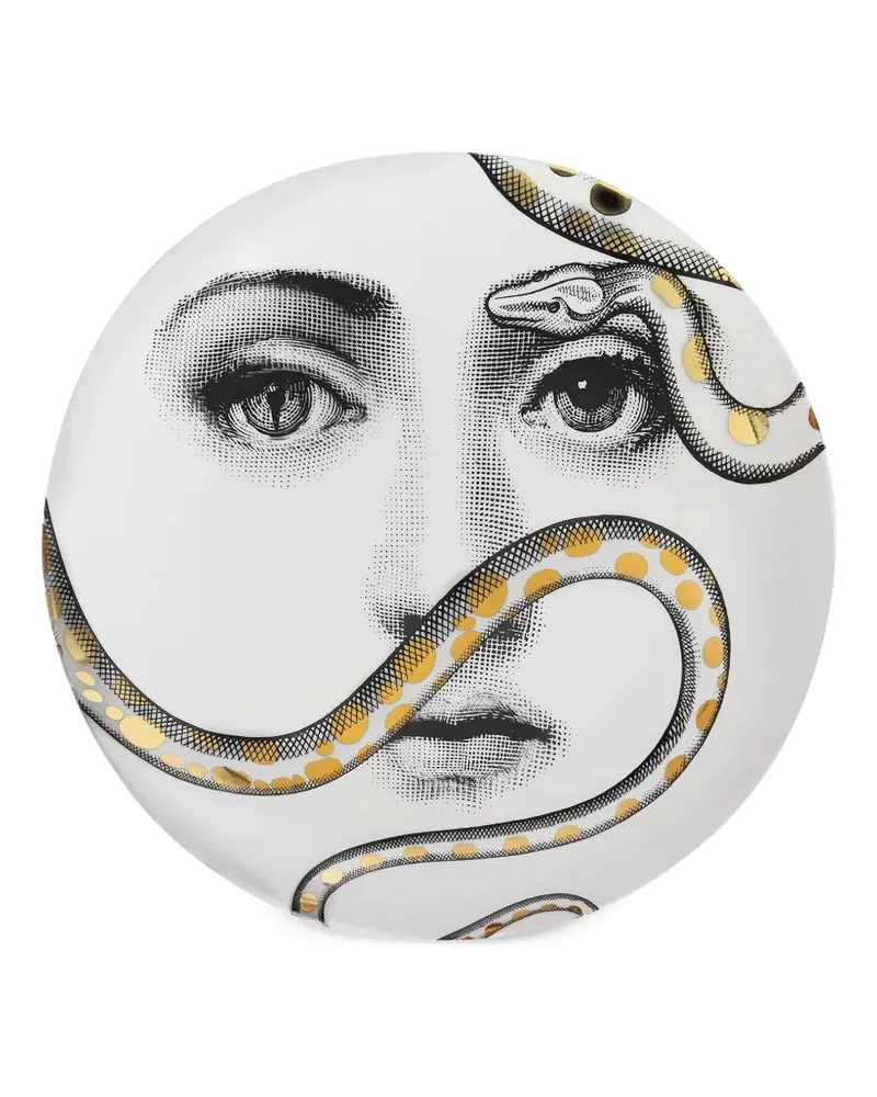 Fornasetti Tema e Variazioni Nr.409 runde Box 10,5cm - Weiß Weiß
