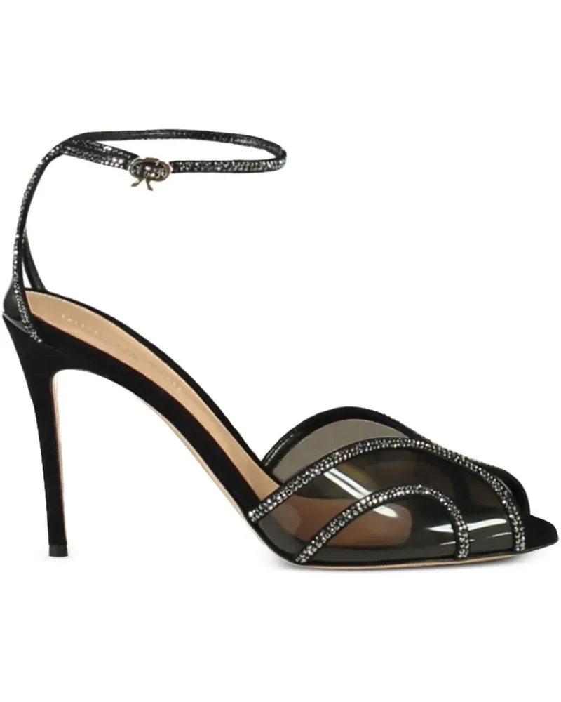 Gianvito Rossi 95mm Isabel crystal-embellishment sandals - Schwarz Schwarz