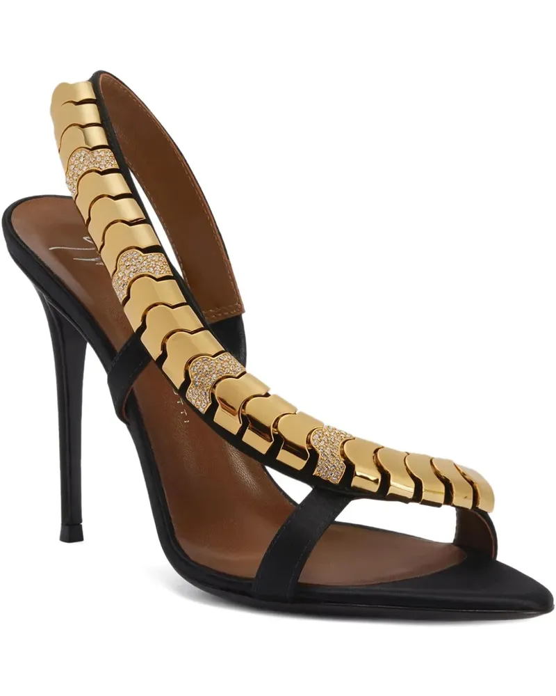 Giuseppe Zanotti Dafne Slingback-Sandalen aus Satin 105mm - Schwarz Schwarz