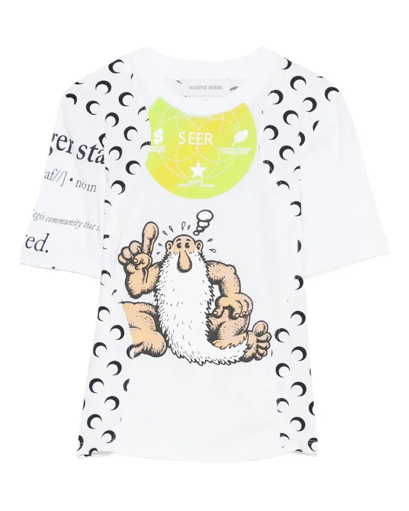 Marine Serre T-Shirt mit grafischem Print - Weiß Weiß