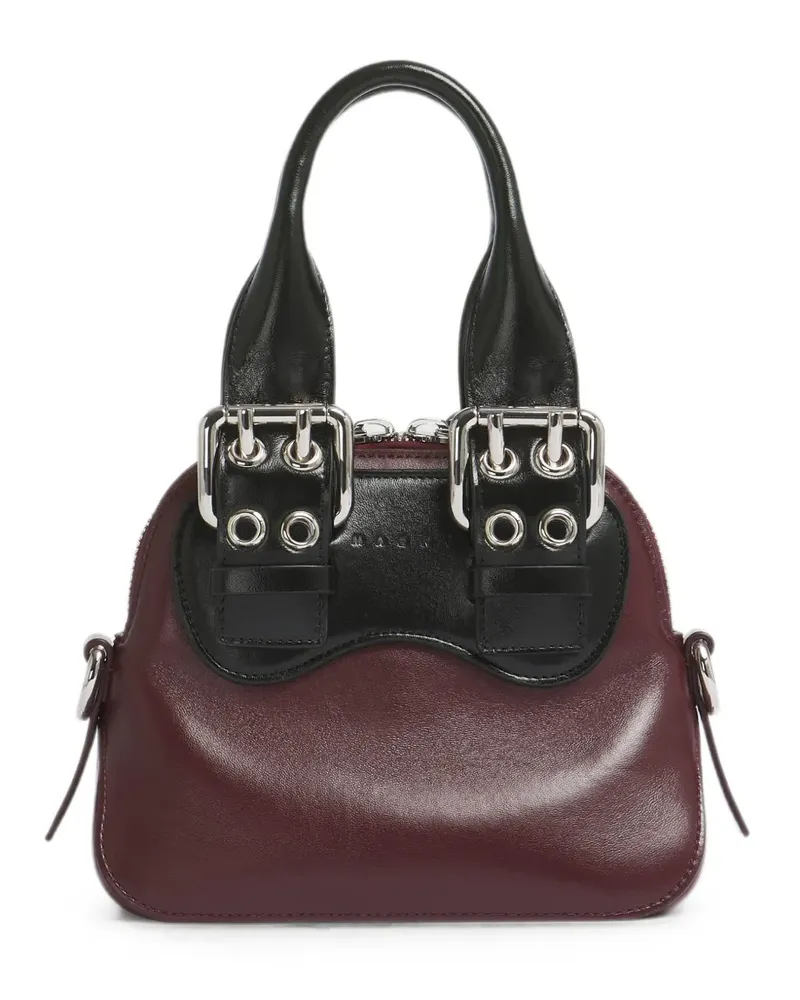 Marni Mini Gürteltasche aus Leder in Bordeaux und Schwarz - Rot Rot