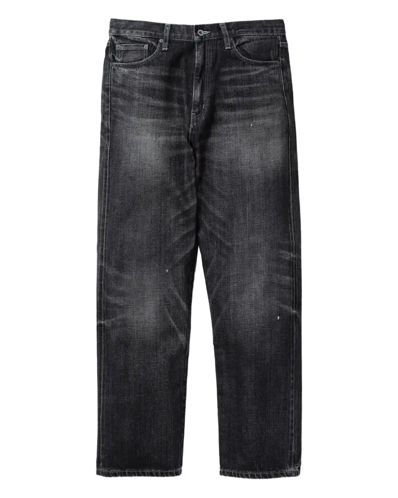 Neighborhood Ausgeblichene Jeans - Schwarz Schwarz