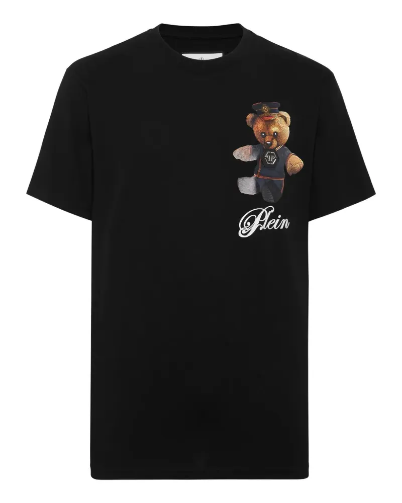 Philipp Plein T-Shirt mit Teddy - Schwarz Schwarz