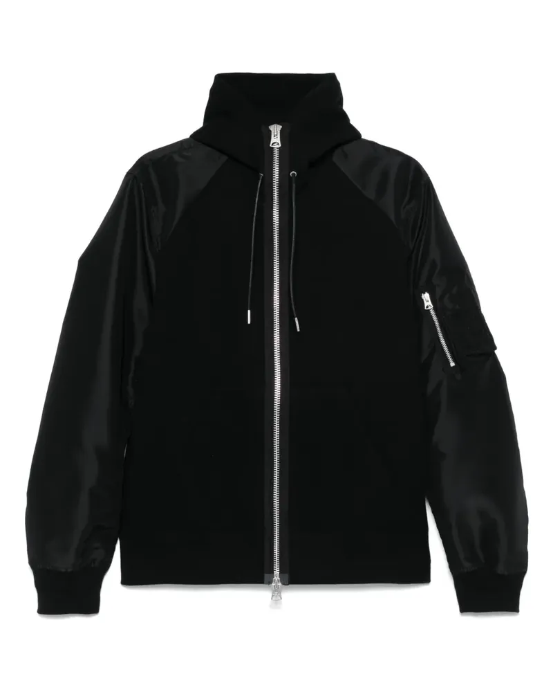 Sacai Bomberjacke mit Kapuze - Schwarz Schwarz