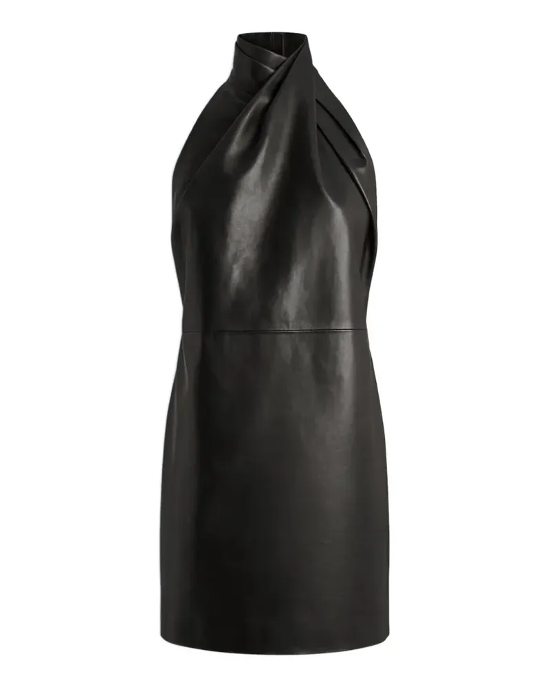 Balmain Rückenfreies Lammlederkleid - Schwarz Schwarz