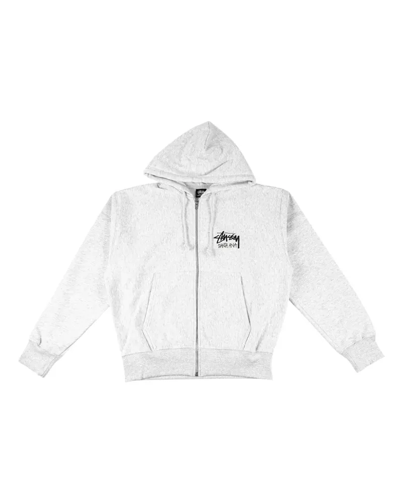 Stüssy Santa Ana logo-print zip-up hoodie - Grau Grau