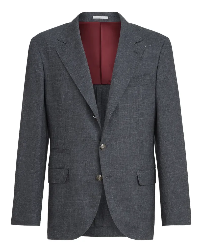 Brunello Cucinelli Sakko mit gerafften Knöpfen - Grau Grau