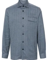 Corneliani Hemdjacke mit klassischem Kragen Blau