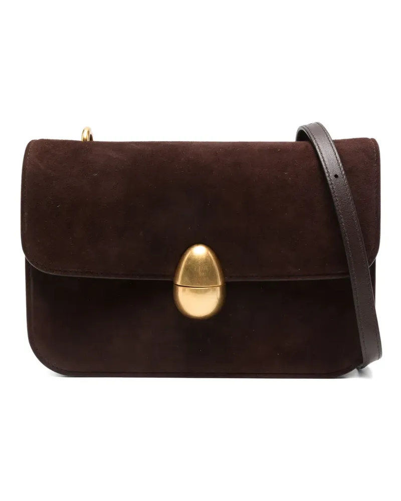NEOUS Wildleder-Schultertasche mit Clipverschluss - Braun Braun