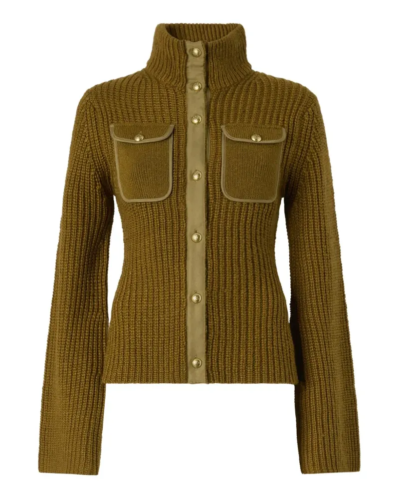 Pinko Gerippter Cardigan mit Knöpfen - Grün Grün