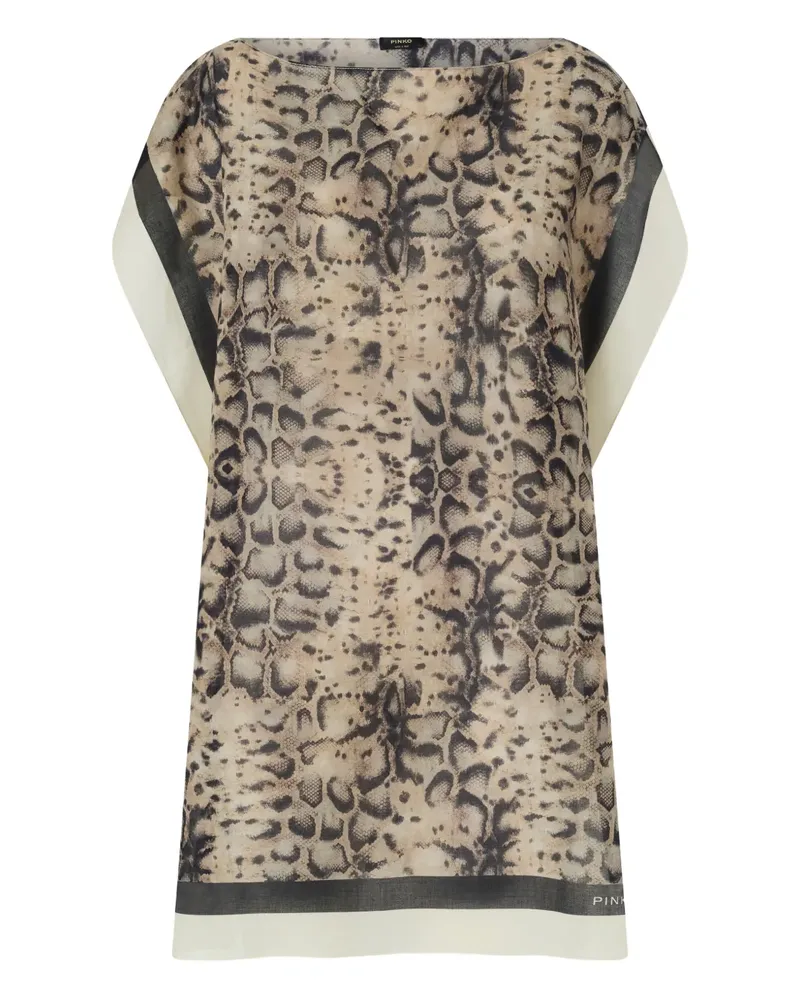 Pinko Drapiertes T-Shirt mit Schlangen-Print - Nude Nude