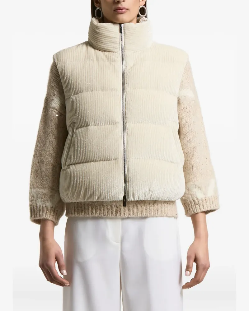 Peserico corduroy quilted gilet - Nude Nude