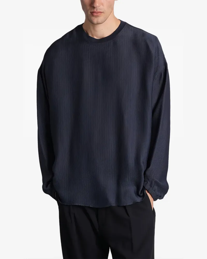 Giorgio Armani Gerippter Pullover - Blau Blau