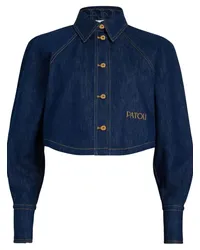 Patou Jeanshemd im Cropped-Design Blau