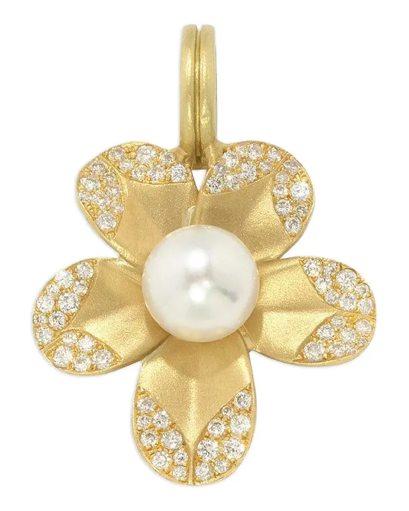 Irene Neuwirth 18kt Gelbgoldanhänger mit Diamant und Perle Gold