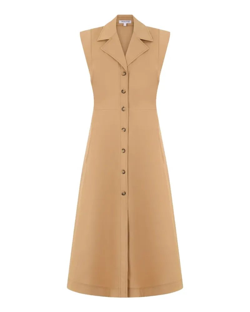 Veronica Beard sleeveless button-down midi dress - Nude Nude
