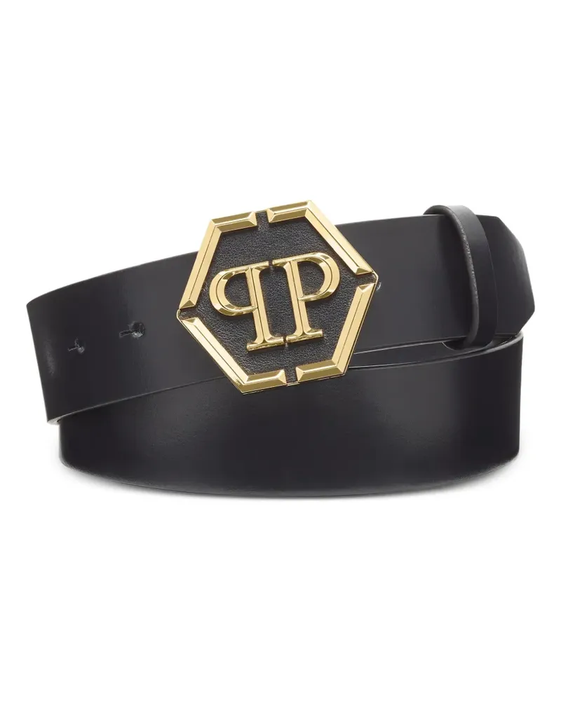 Philipp Plein Hexagon Gürtel - Schwarz Schwarz