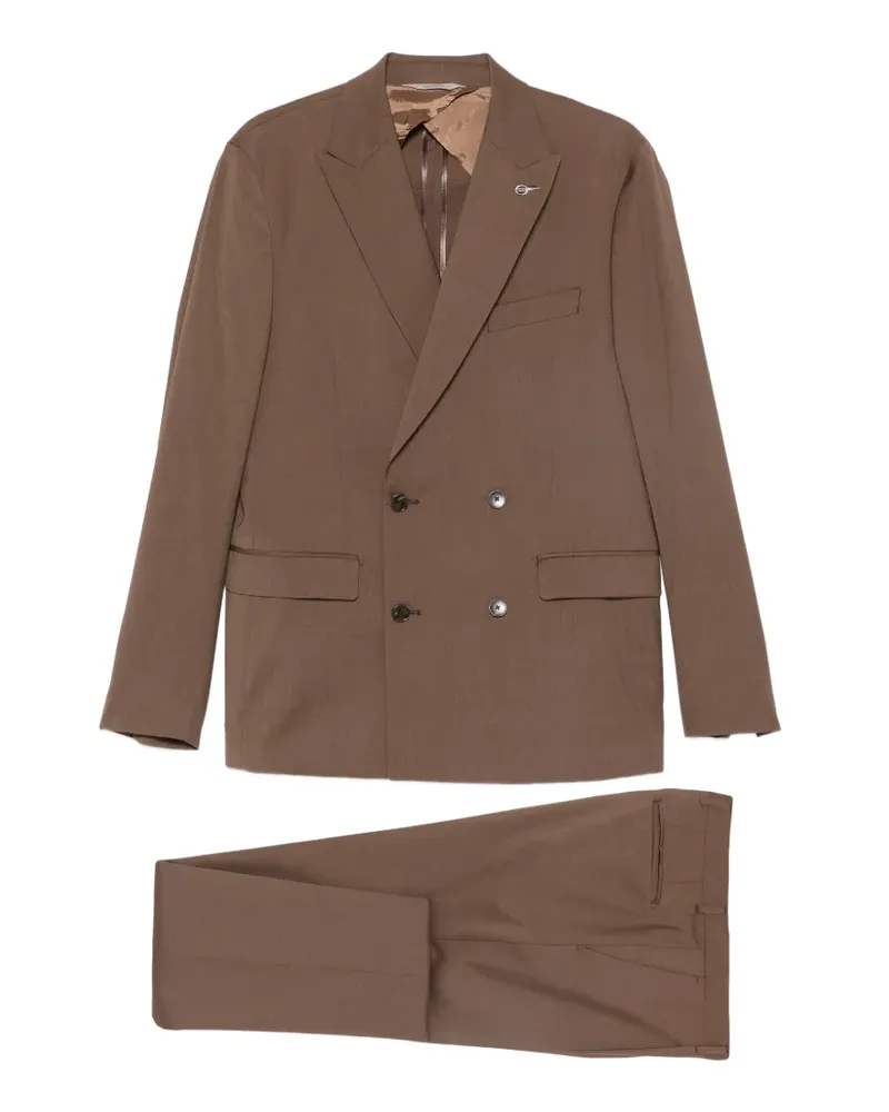 PAOLONI double-breasted peaked-lapel suit - Braun Braun
