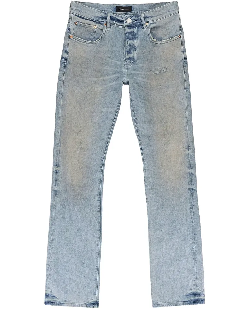 PURPLE BRAND Gerade P004 Worn Flare "Blue" Jeans - Blau Blau