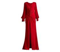 Gerafftes Abendkleid - Rot