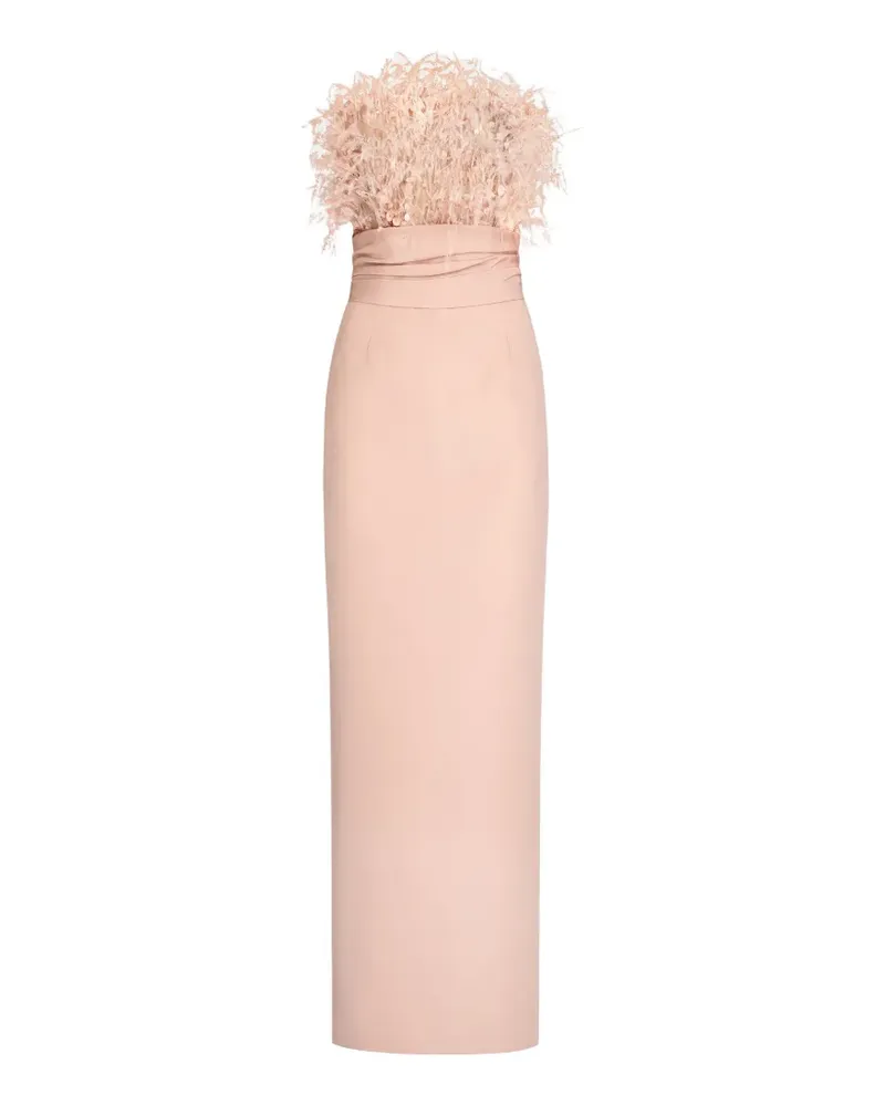 Oscar de la Renta Midikleid mit Point d'Esprit-Stickerei - Rosa Rosa