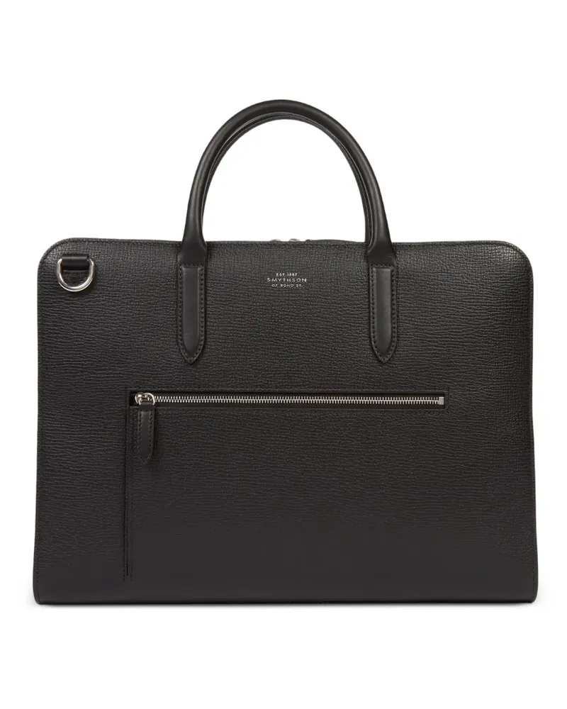 Smythson Ultra Slim Ludlow Aktentasche - Schwarz Schwarz