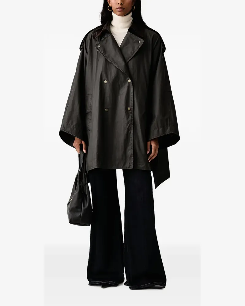 VICOLO Waxed double-breasted coat - Schwarz Schwarz