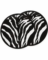 Dolce & Gabbana Zwei Brotteller mit Zebra-Print Weiß