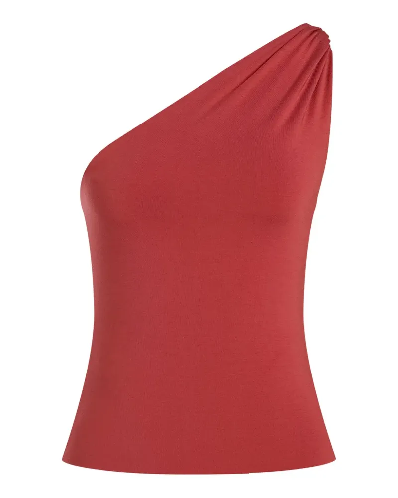 12 STOREEZ Drapiertes Siesta One-Shoulder-Top - Rot Rot