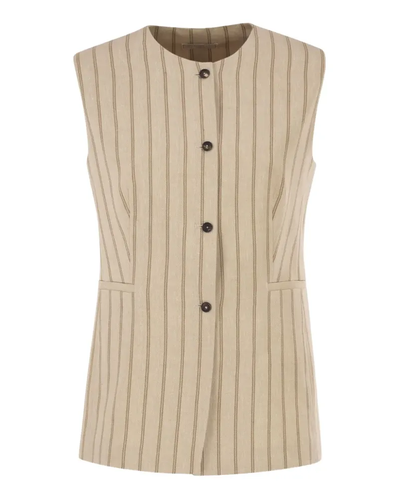 Antonelli Firenze pinstriped tailored waistcoat - Nude Nude