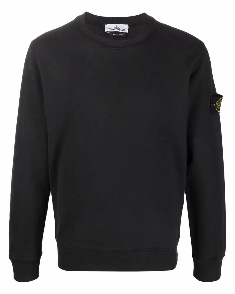 Stone Island Sweatshirt mit Logo-Patch - Schwarz Schwarz