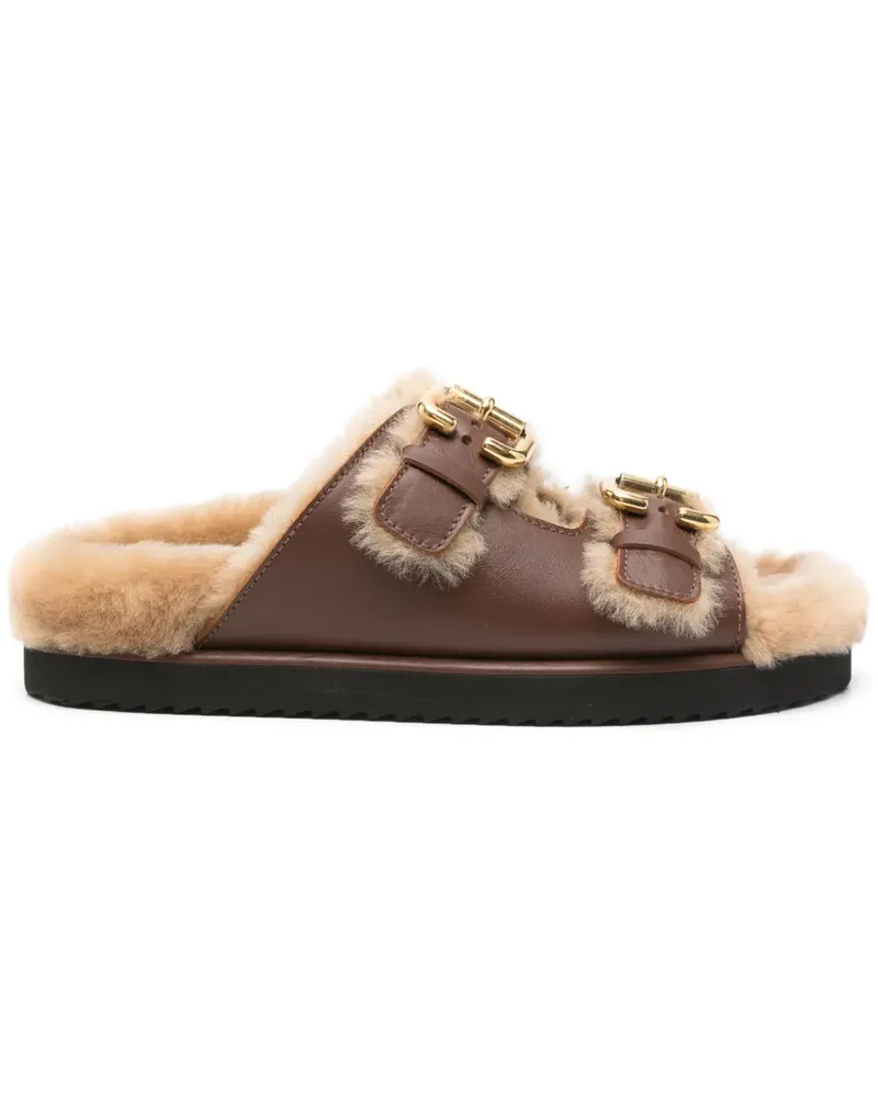 Chloé Slipper aus Leder - Braun Braun