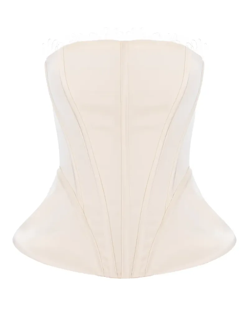 V:PM ATELIER Peggy Corsage mit Spitzenbesatz - Gelb Gelb