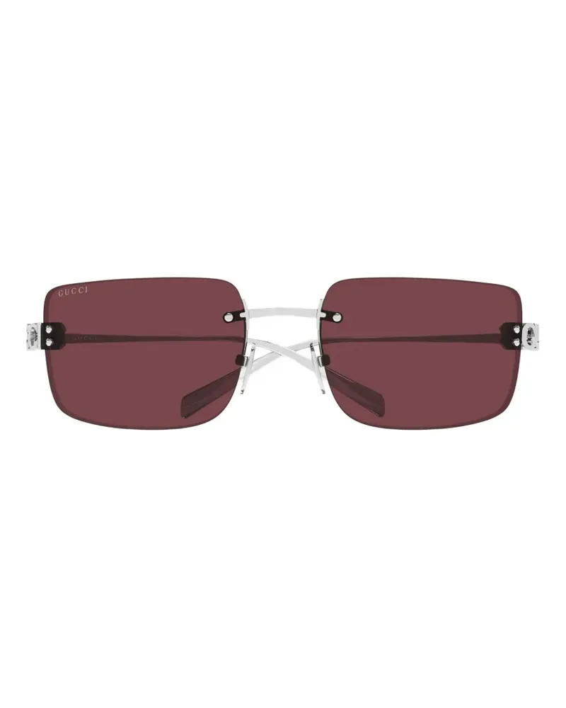 Gucci rimless rectangle-frame sunglasses - Rot Rot