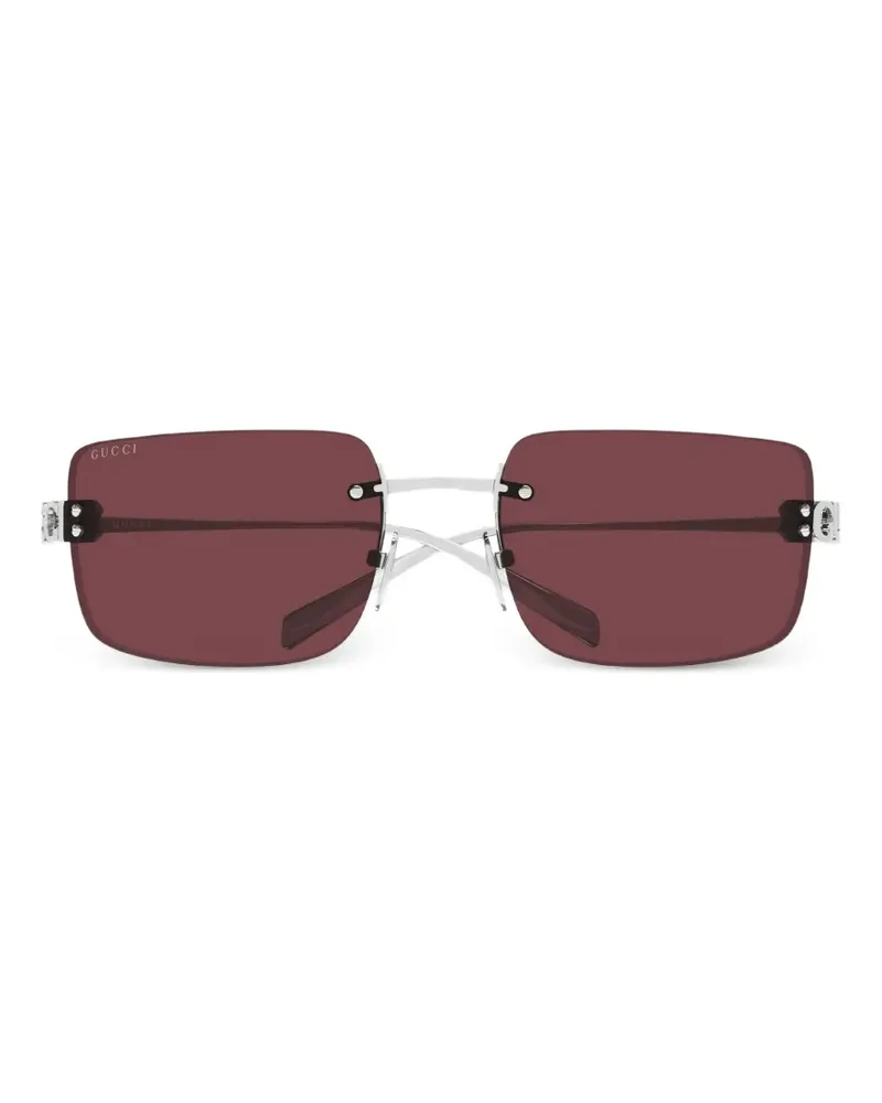 Gucci rimless rectangle-frame sunglasses - Rot Rot