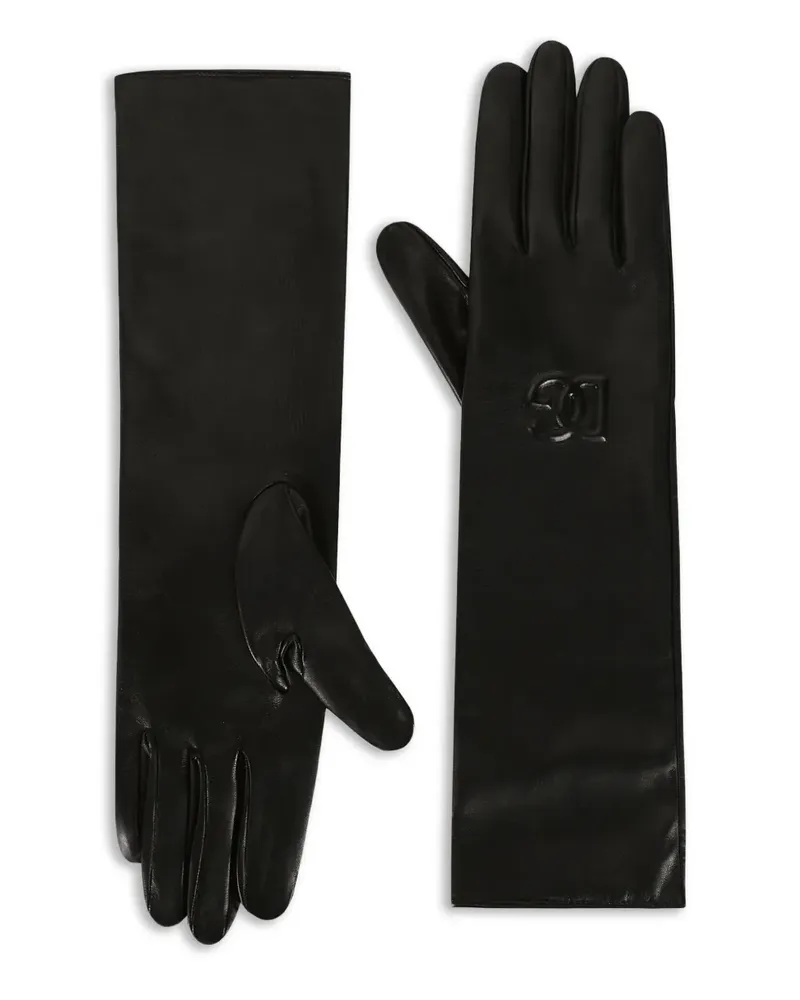 Dolce & Gabbana Handschuhe mit Logo-Prägung - Schwarz Schwarz