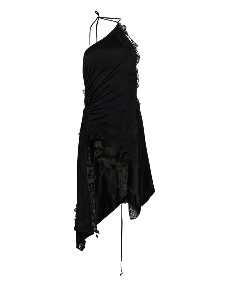 VETEMENTS lace-detailed asymmetric dress - Schwarz Schwarz