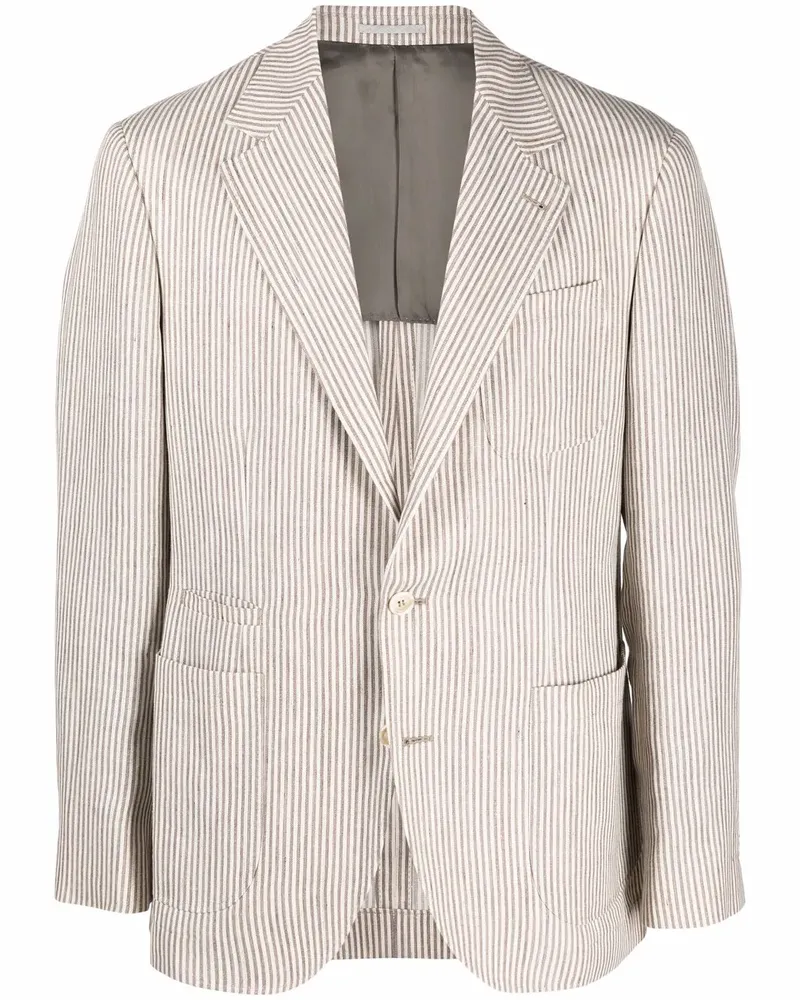 Brunello Cucinelli Gestreiftes Sakko - Braun Braun