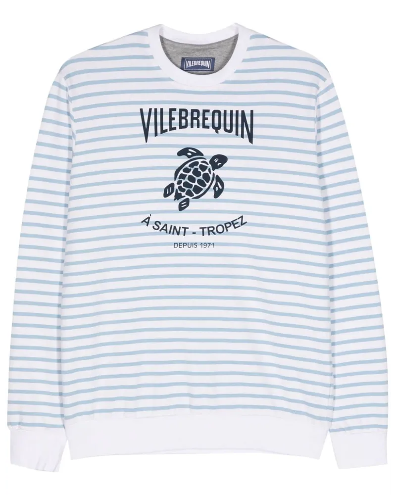 Vilebrequin Gestreiftes Sweatshirt Weiß