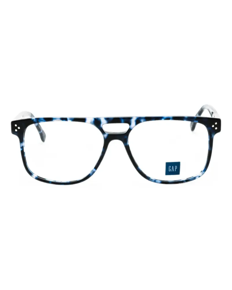 GAP tortoiseshell-pattern rectangle-frame glasses - Blau Blau