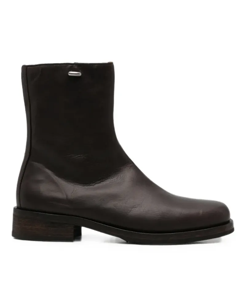Our Legacy Camion waxed leather boots - Braun Braun