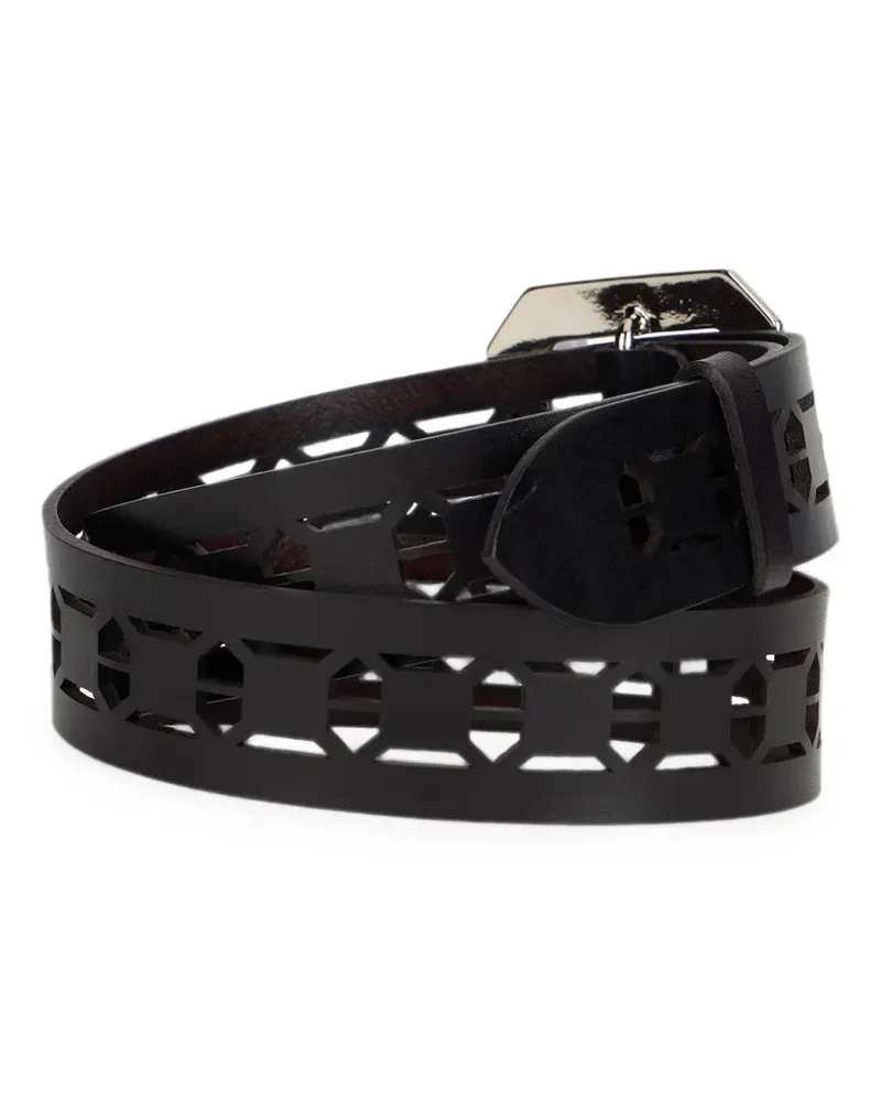 Alberta Ferretti perforated leather belt - Schwarz Schwarz