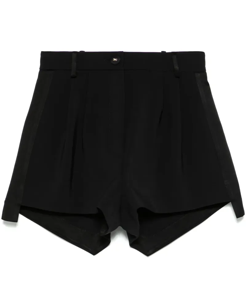 Elisabetta Franchi Krepp-Shorts mit Satinbändern - Schwarz Schwarz