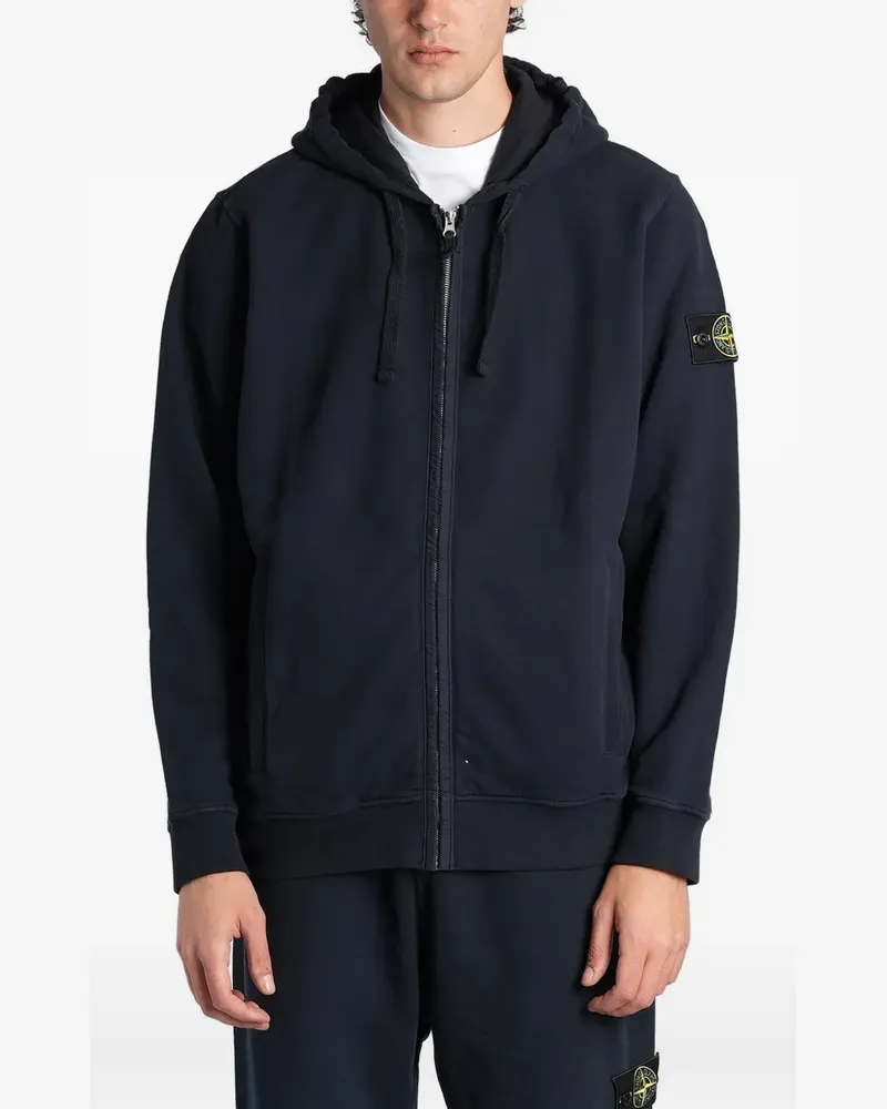 Stone Island 6100067 brushed organic-cotton fleece sweatshirt - Blau Blau