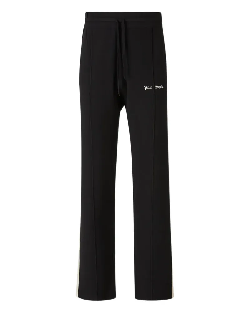 Palm Angels Gestrickte Hose mit Logo-Stickerei - Schwarz Schwarz