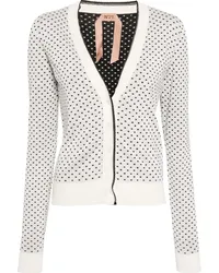 N° 21 Cardigan mit Polka Dots Grau