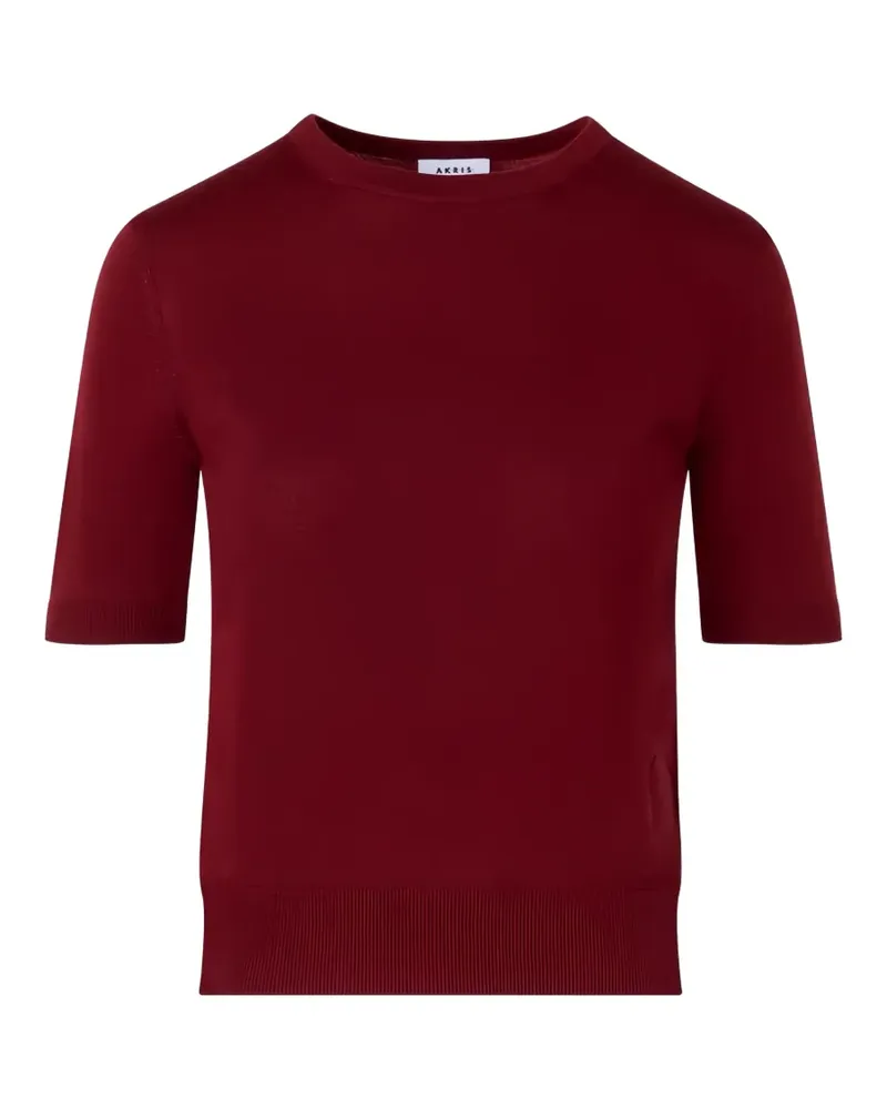 Akris Kurzärmeliger Strickpullover - Rot Rot