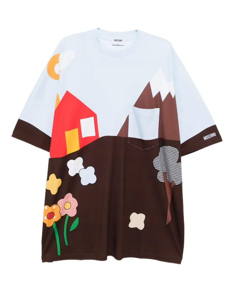 Moschino Kleid mit grafischem Print - Blau Blau